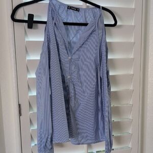 SHEIN Blue Striped Blouse